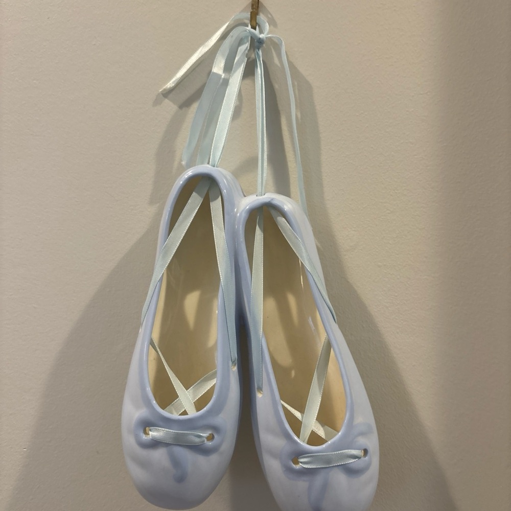 Vtg Ceramic Ballet Slippers Dance Shoe Wall Art Decor